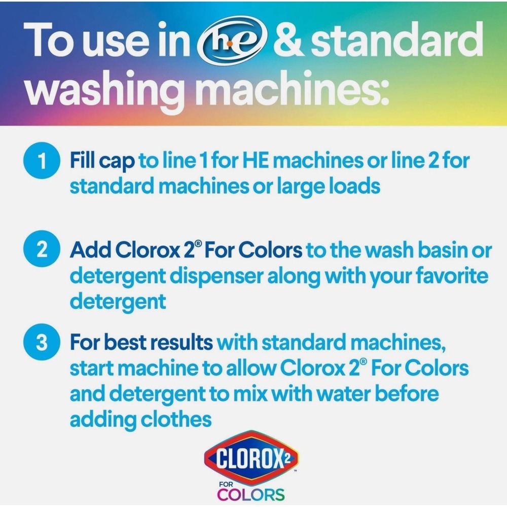 2X Clorox2 Colors Stain Remover Laundry , Original, 22 oz ea Color Booster - Picture 4 of 7